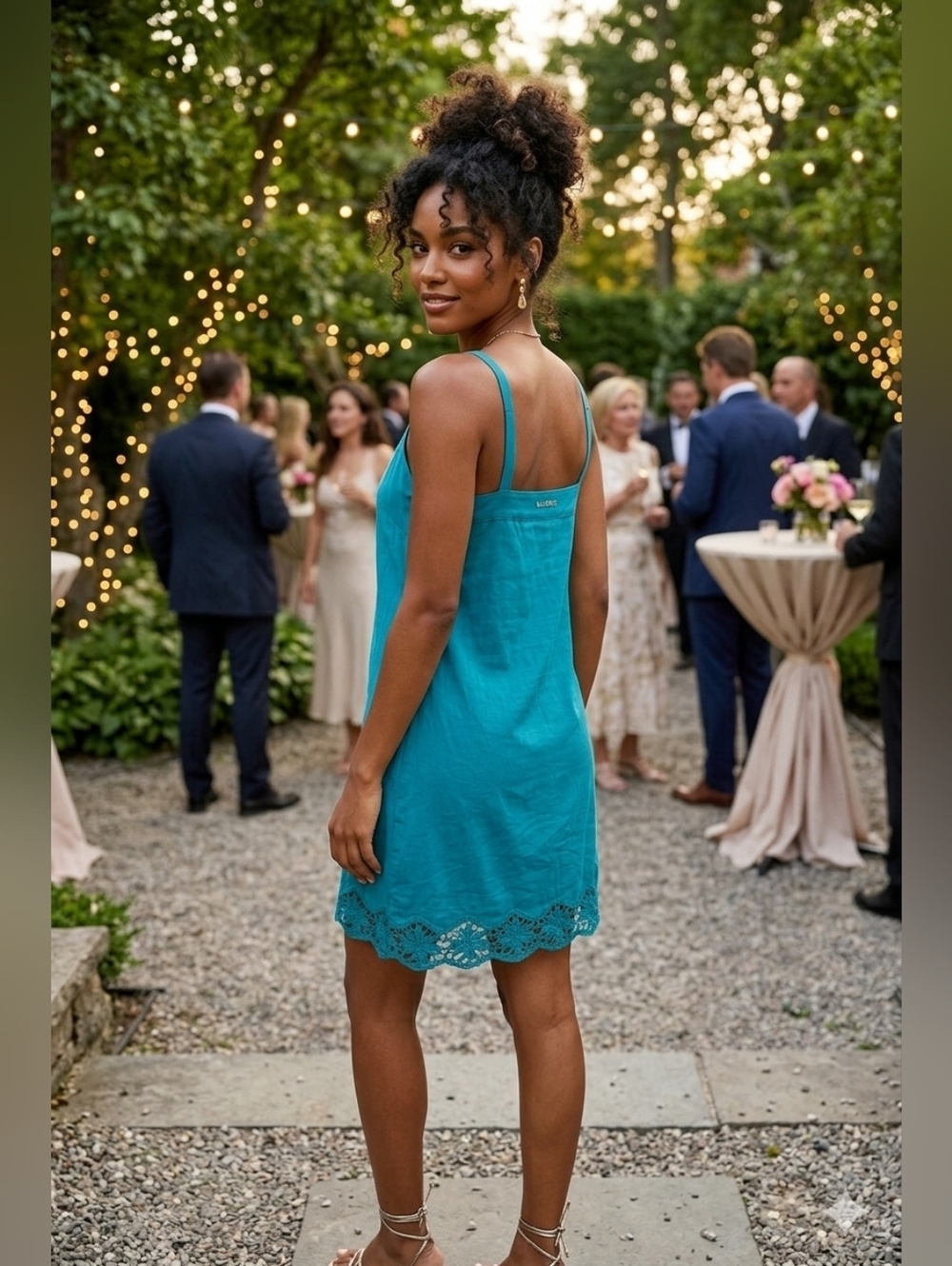 Blugirl Folies Teal Lace Hem Slip Dress IT 42 US 8 Blumarine Y2K (Fits S)